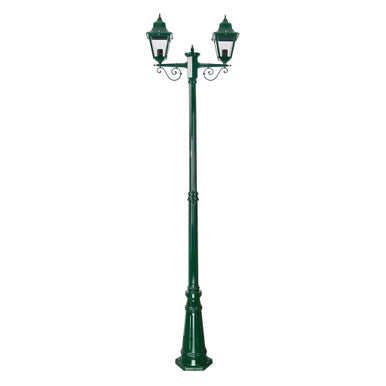 GT-240 Paris Twin Head Tall Post Light - Powder Coated Finish / B22 - Green