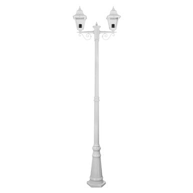 GT-240 Paris Twin Head Tall Post Light - Powder Coated Finish / B22 - White