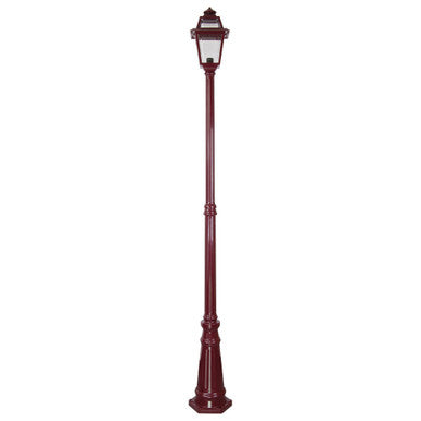 GT-278 Avignon Single Head Tall Post Light - Powder Coated Finish / B22 - Burgundy