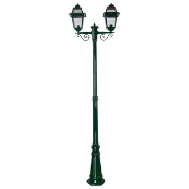 GT-280 Avignon Twin Head Tall Post Light - Powder Coated Finish / B22 - Green
