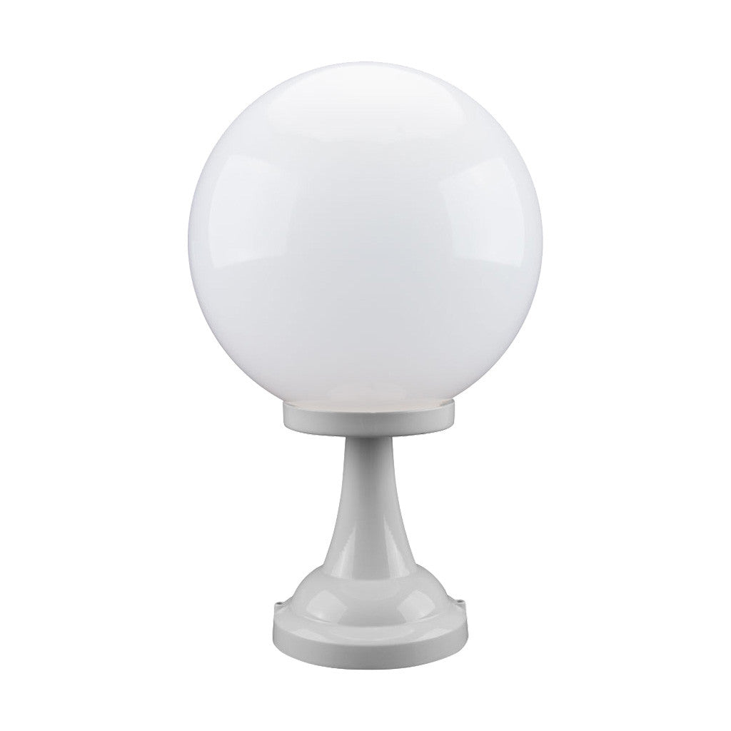 GT-504 Siena 30cm Sphere Pillar Mount - Powder Coated Finish / E27 - White