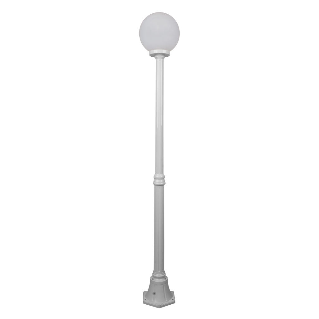 GT-555 Siena 25cm Sphere Medium Post - Powder Coated Finish / E27 - White