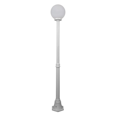 GT-555 Siena 25cm Sphere Medium Post - Powder Coated Finish / E27 - White