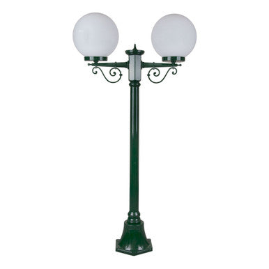 GT-567 Siena Twin 25cm Spheres Short Post - Powder Coated Finish / E27 - Green