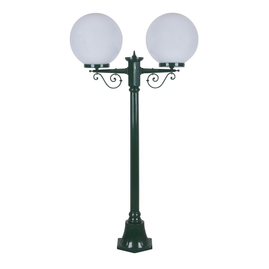 GT-568 Siena Twin 30cm Spheres Short Post - Powder Coated Finish / E27 - Green