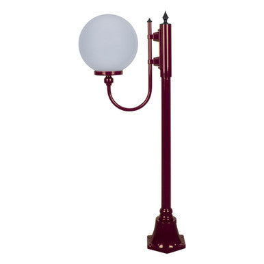 GT-607 Lisbon 30cm Sphere Curved Arm Short Post Light - Powder Coated Finish / E27 - Burgundy