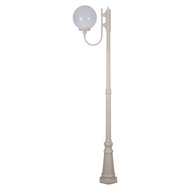 GT-619 Lisbon 30cm Sphere Curved Arm Tall Post Light / E27 - Beige