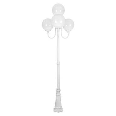 GT-627 Lisbon Four 30cm Spheres Curved Arms Tall Post Light - Powder Coated Finish / E27 - White