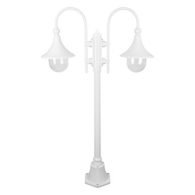 GT-657 Monaco Twin Head Short Post - Powder Coated Finish / E27 - White