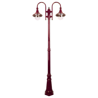 GT-662 Monaco Twin Head Tall Post - Powder Coated Finish / E27 - Burgundy