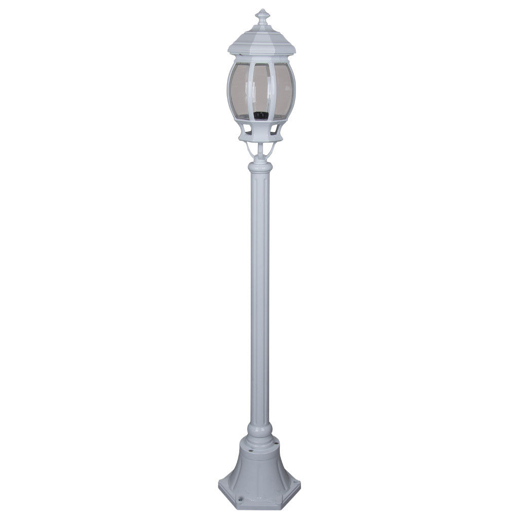 GT-674 Vienna Single Head Short Post Light - Powder Coated Finish / B22 - White