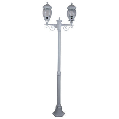 GT-677 Vienna Twin Head Medium Post Light - Powder Coated Finish / B22 - White