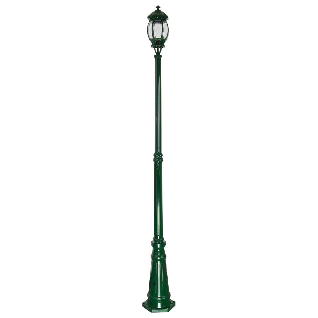 GT-678 Vienna Single Head Tall Post Light - Powder Coated Finish / B22 - Green