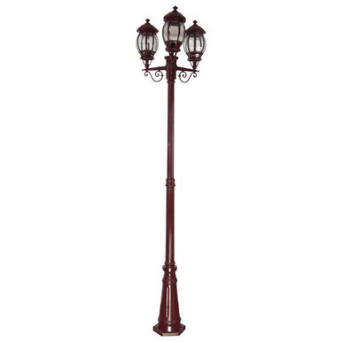 GT-682 Vienna Triple Head Tall Post - Powder Coated Finish / B22 - Burgundy