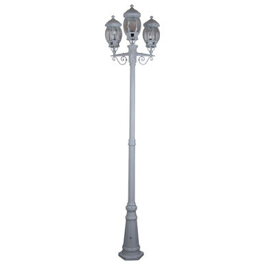 GT-682 Vienna Triple Head Tall Post - Powder Coated Finish / B22 - White