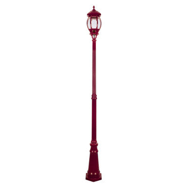 GT-698 Vienna Large Single Head Tall Post Light - Powder Coated Finish / B22 - Burgundy