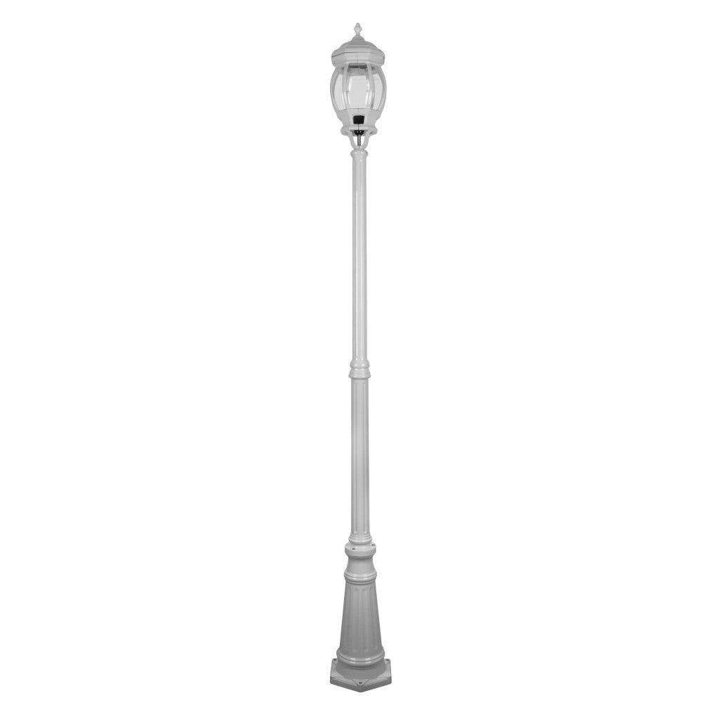 GT-698 Vienna Large Single Head Tall Post Light - Powder Coated Finish / B22 - White