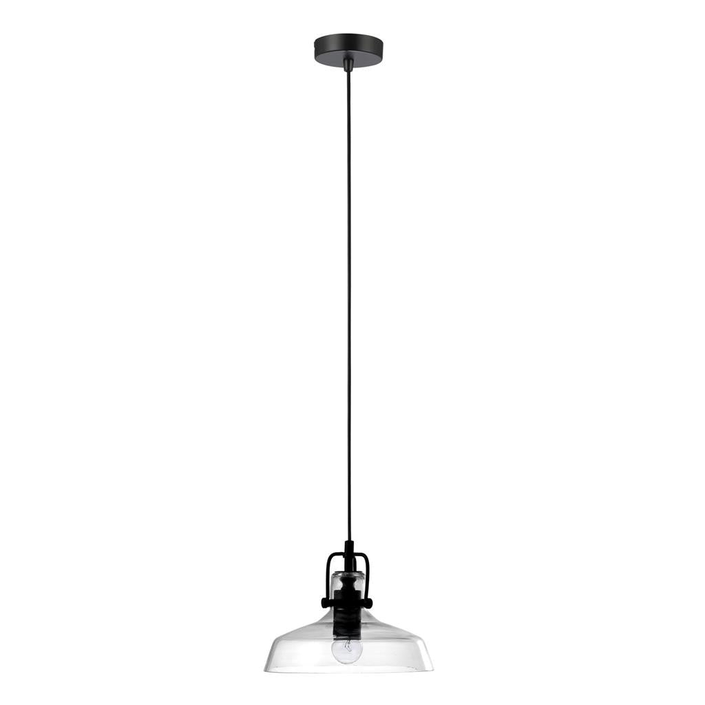 HOIST GLASS PENDANT 1XE27 CLEAR - Black