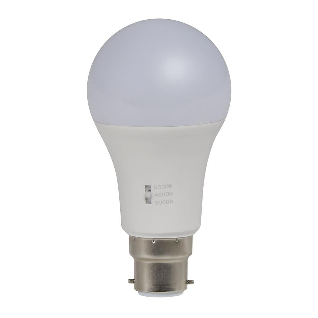 GLS 12W Tricolour Dimmable Frosted LED lamp 240V B22