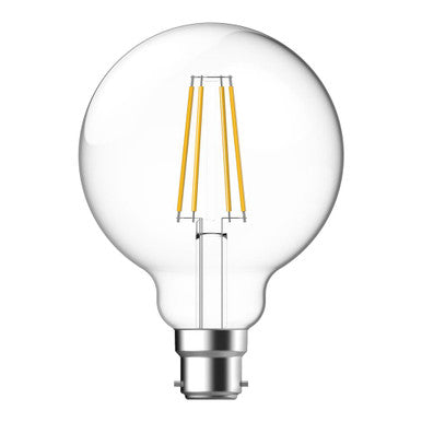 G95 7.2W DIMMABLE LED FILAMENT LAMP CLEAR 240V 2700K - B22