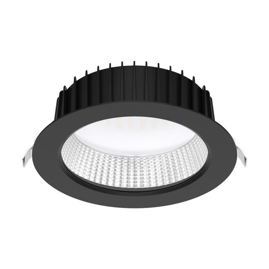NEO-PRO Round 35W Recessed Dimmable LED Tricolour IP65 Downlight - Black