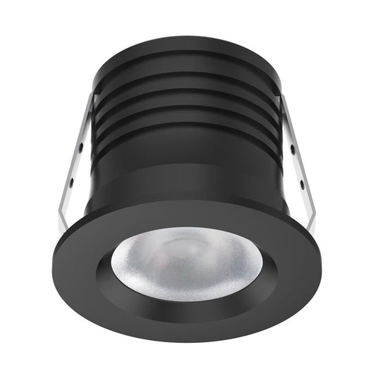 PICO-3 Mini Round 3W Dimmable Led Fixed Tricolour Downlight - Black
