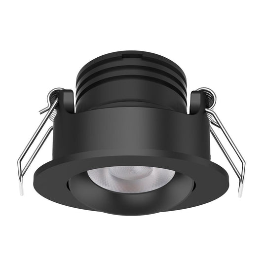 PICO-3 Mini Round 3W Dimmable Led Tiltable Tricolour Downlight DALI - Black