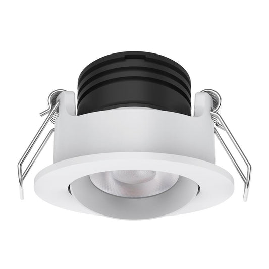 PICO-3 Mini Round 3W Dimmable Led Tiltable Tricolour Downlight - White