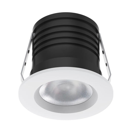 PICO-3 Mini Round 3W Dimmable Led Fixed Tricolour Downlight - White