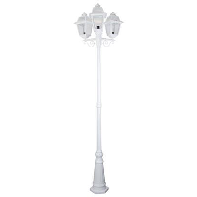 GT-282 Avignon Triple Head Tall Post Light - Powder Coated Finish / B22 - White