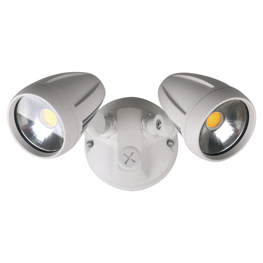 MURO-PRO-30S Twin Head 30W LED Spotlight with Sensor - TRIO Tricolour - White