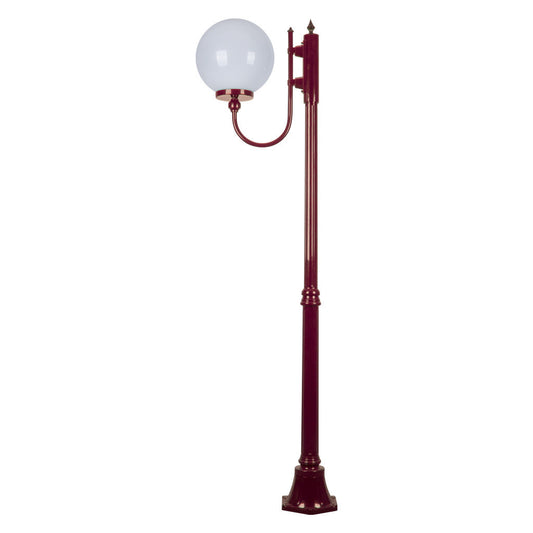 GT-613 Lisbon 30cm Sphere Curved Arm Medium Post Light - Powder Coated Finish / E27 - Burgundy