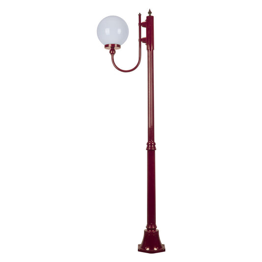 GT-612 Lisbon 25cm Sphere Curved Arm Medium Post Light - Powder Coated Finish / E27 - Burgundy