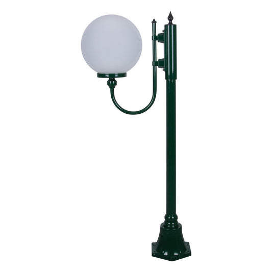 GT-607 Lisbon 30cm Sphere Curved Arm Short Post Light - Powder Coated Finish / E27 - Green