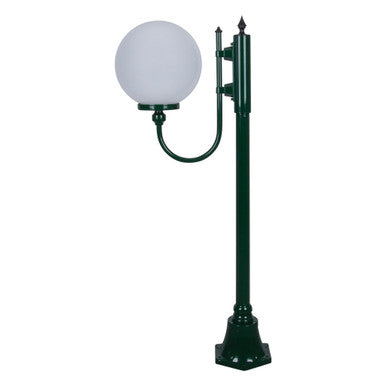 GT-607 Lisbon 30cm Sphere Curved Arm Short Post Light - Powder Coated Finish / E27 - Green
