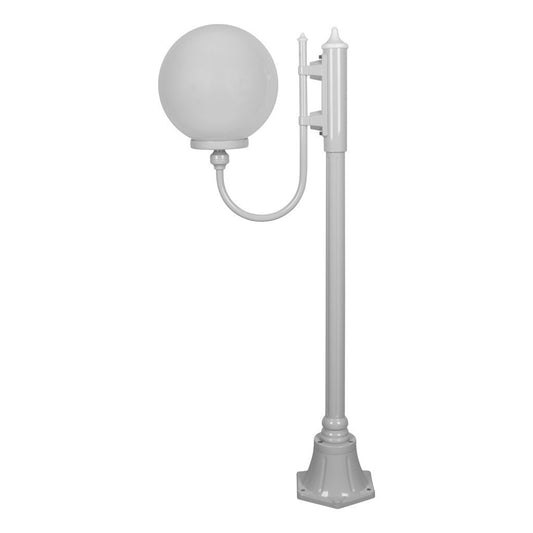 GT-607 Lisbon 30cm Sphere Curved Arm Short Post Light - Powder Coated Finish / E27 - White
