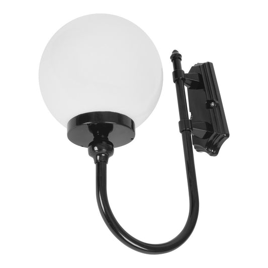 GT-600 Lisbon 25cm Sphere Wall Light - Powder Coated Finish / E27 - Black