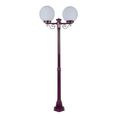 GT-570 Siena Twin 30cm Spheres Medium Post - Powder Coated Finish / E27 - Burgundy