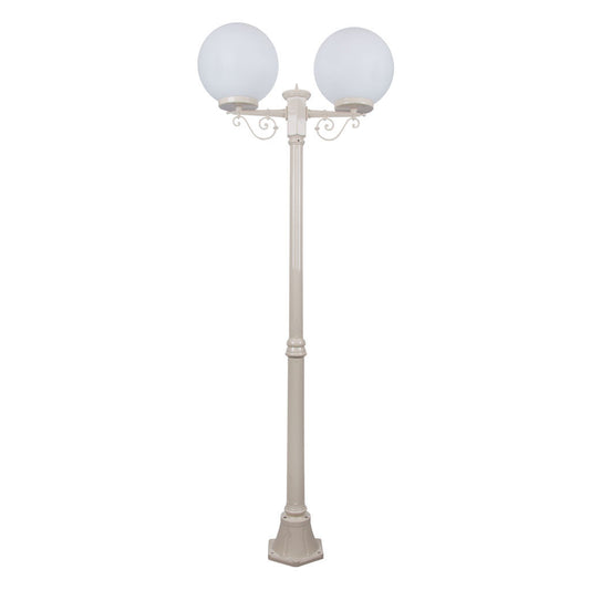 GT-570 Siena Twin 30cm Spheres Medium Post - Powder Coated Finish / E27 - Beige