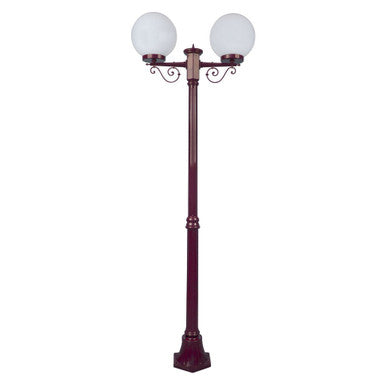 GT-569 Siena Twin 25cm Spheres Medium Post - Powder Coated Finish / E27 - Burgundy