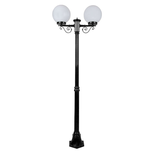 GT-569 Siena Twin 25cm Spheres Medium Post - Powder Coated Finish / E27 - Black