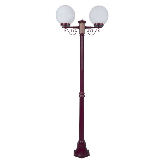 GT-569 Siena Twin 25cm Spheres Medium Post - Powder Coated Finish / E27 - Burgundy