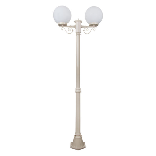 GT-569 Siena Twin 25cm Spheres Medium Post - Powder Coated Finish / E27 - Beige