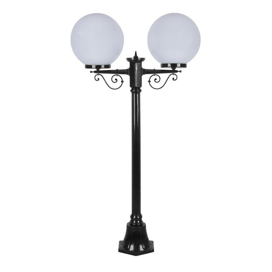 GT-568 Siena Twin 30cm Spheres Short Post - Powder Coated Finish / E27 - Black