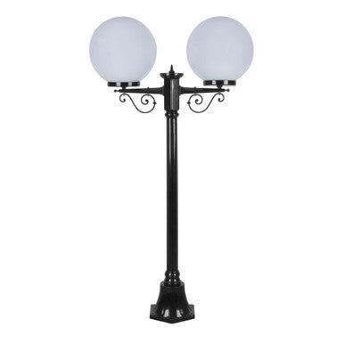 GT-568 Siena Twin 30cm Spheres Short Post - Powder Coated Finish / E27 - Black