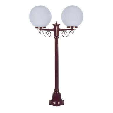 GT-568 Siena Twin 30cm Spheres Short Post - Powder Coated Finish / E27 - Burgundy