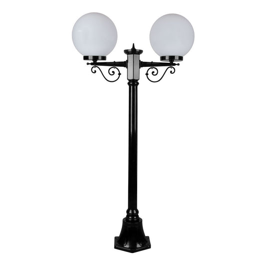 GT-567 Siena Twin 25cm Spheres Short Post - Powder Coated Finish / E27 - Black