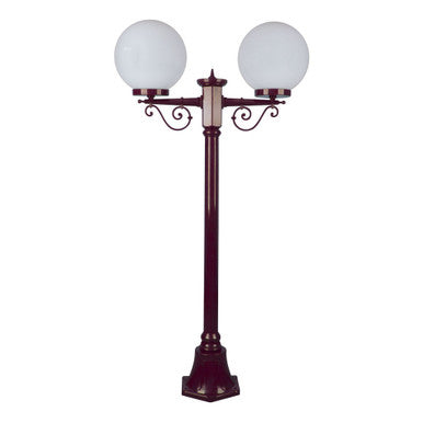 GT-567 Siena Twin 25cm Spheres Short Post - Powder Coated Finish / E27 - Burgundy
