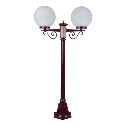 GT-567 Siena Twin 25cm Spheres Short Post - Powder Coated Finish / E27 - Burgundy
