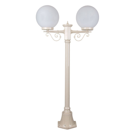 GT-567 Siena Twin 25cm Spheres Short Post - Powder Coated Finish / E27 - Beige